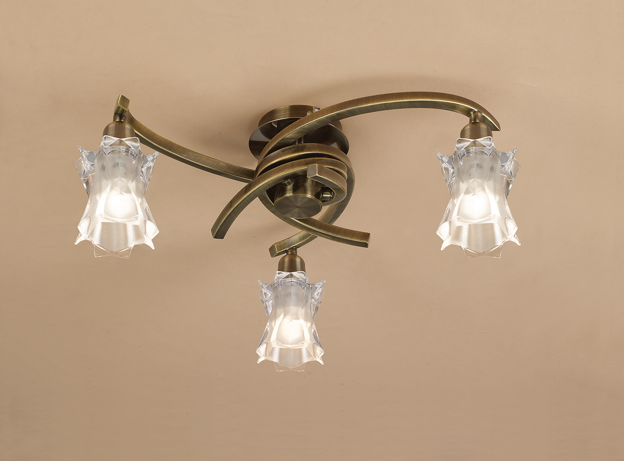 Alaska GU10 Antique Brass Ceiling Lights Mantra Semi Flush Fittings
